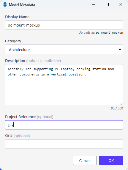 The SketchUp Extensions menu open to ModelLink 3D Studio, with Print to p3DF highlighted